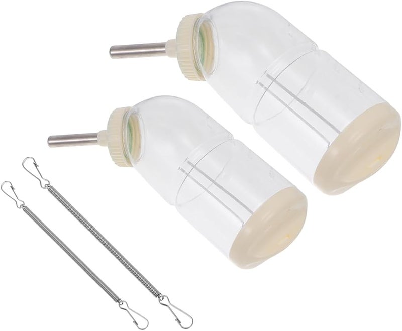 زجاجة ماء للحيوانات الأليفة مقاومة للتسرب، علبتان، موزع شرب للحيوانات الصغيرة، سهل التركيب - Image 1